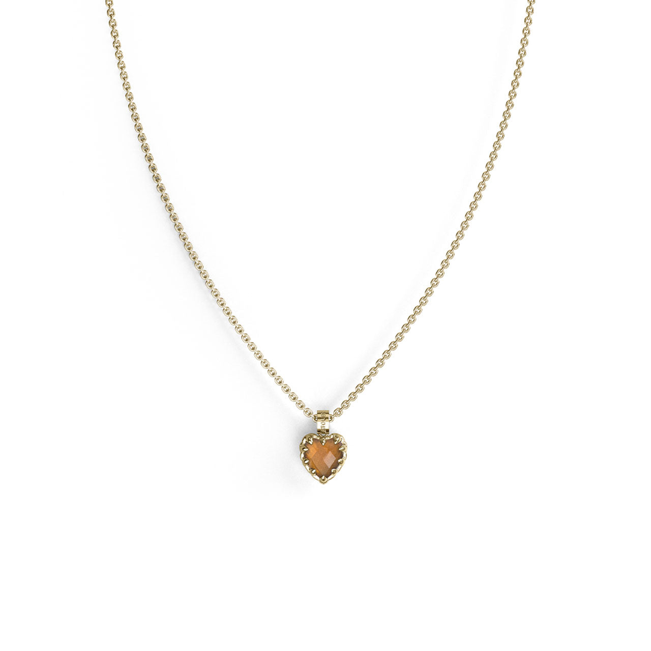 Love Claw Necklace Citrine - Gold Plated