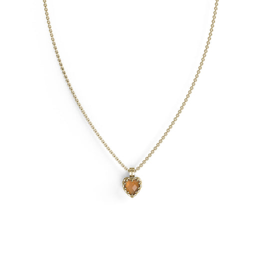 Love Claw Necklace Citrine - Gold Plated