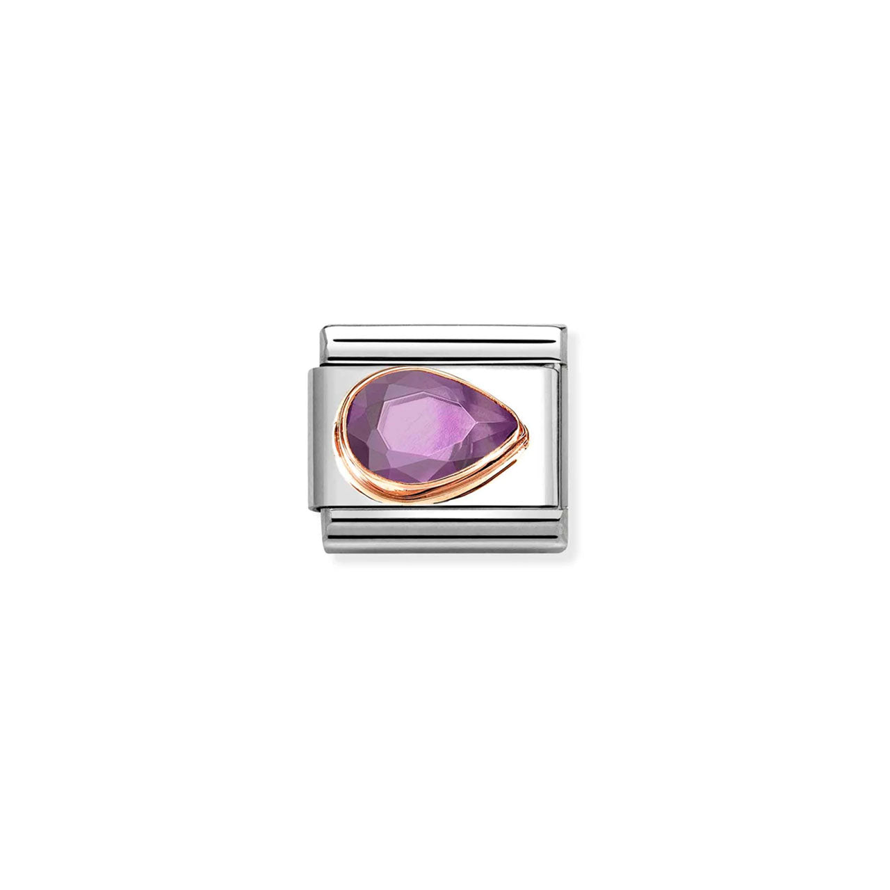 Composable Classic Link 430606/001 Tear Drop Right 9K Rose Gold & Violet CZ