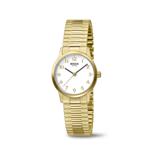 3318-02 Ladies Gold Plated Titanium Expander Strap Watch