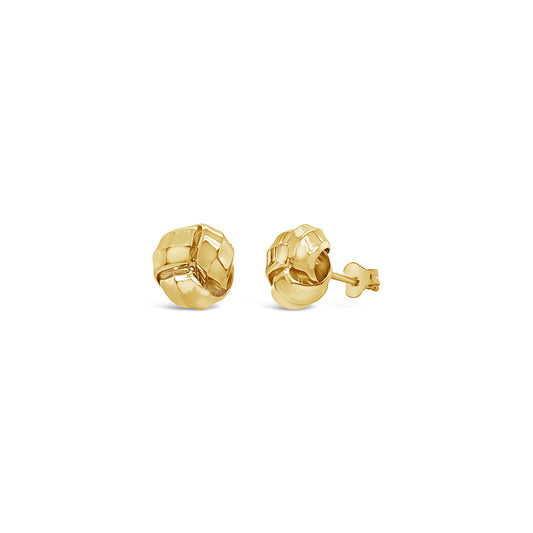 9k Yellow Gold Large 3 Fold Knot Stud Earrings