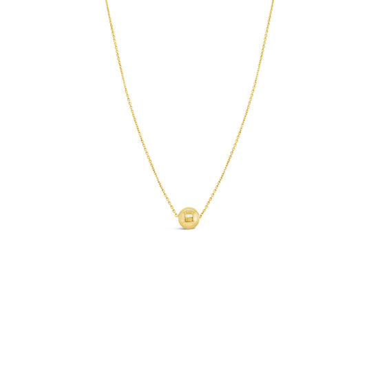 9k Yellow Gold Small Single Ball Necklace