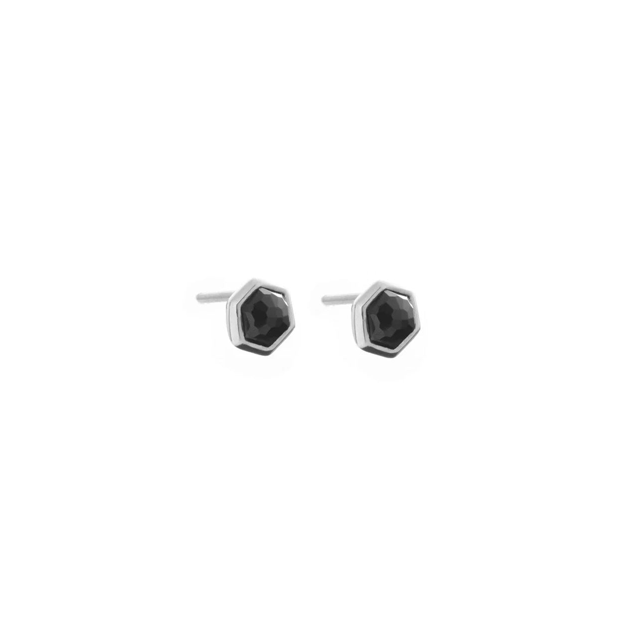 Mini Harmony Studs Black Spinel + Silver