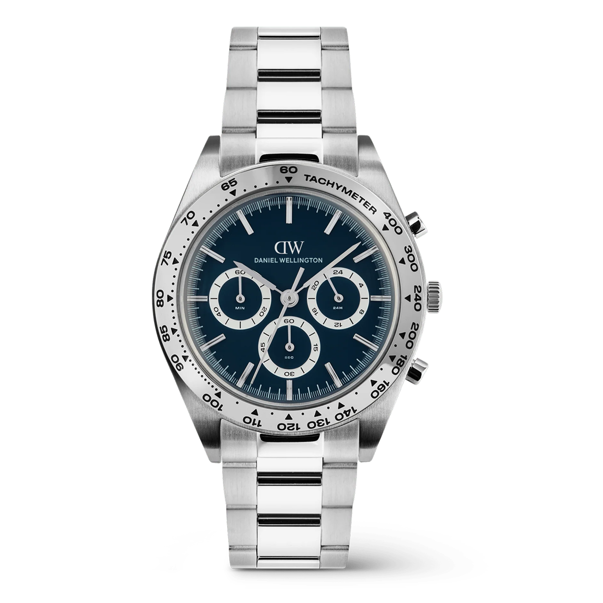 Iconic Tachymeter 3-Link Arctic Silver Mens Watch