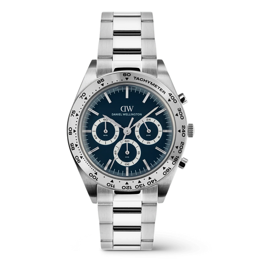 Iconic Tachymeter 3-Link Arctic Silver Mens Watch