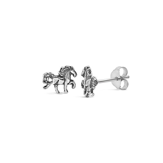 Sterling Silver Tiny Horse Stud Earrings