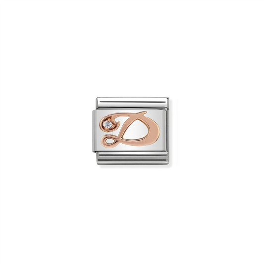 Composable Classic Link 430310/04 Letter D in Rose Gold & CZ