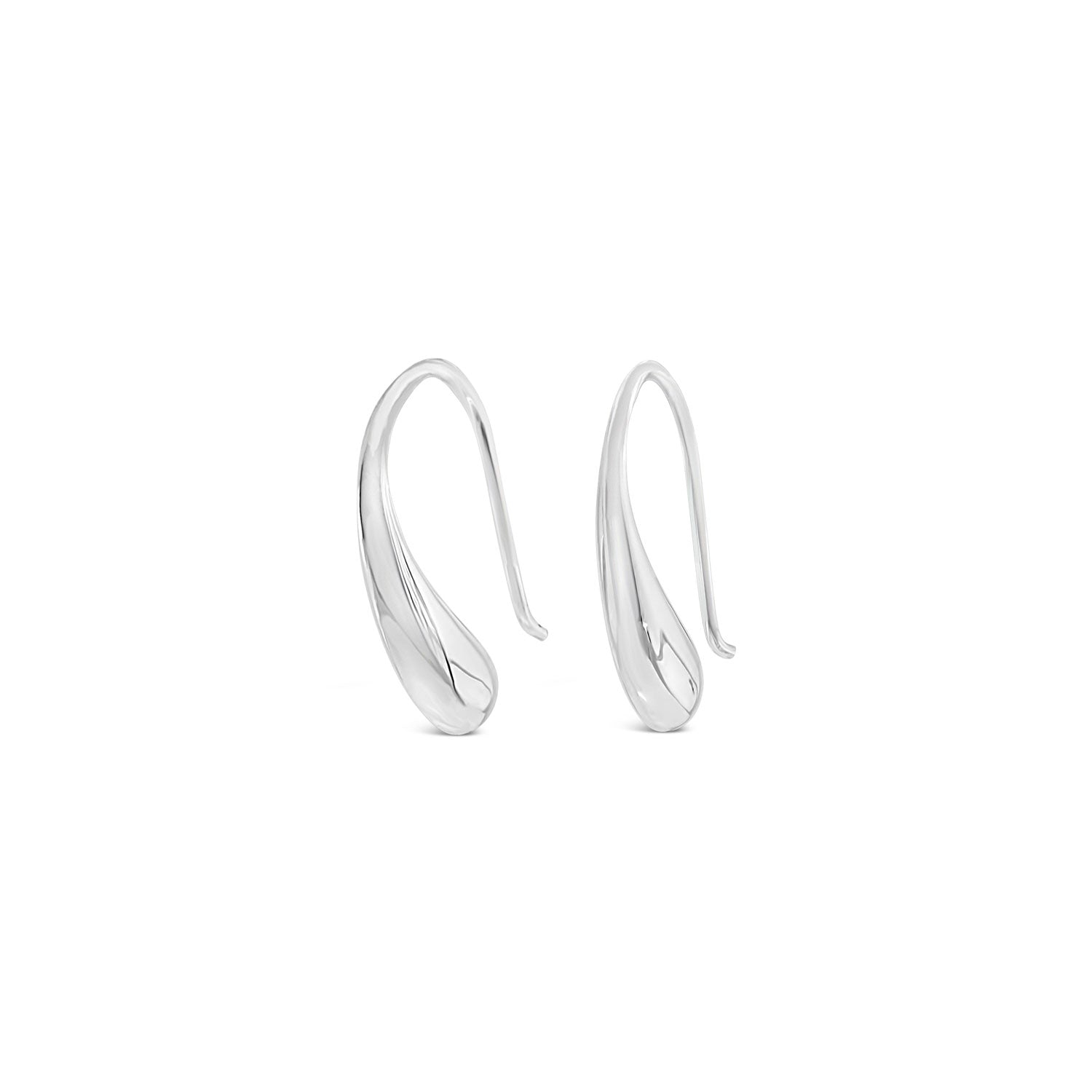 Sterling Silver Curved Tear Drop Hook Earrings