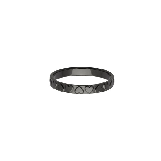 Black Zirconium with Heart Pattern Band