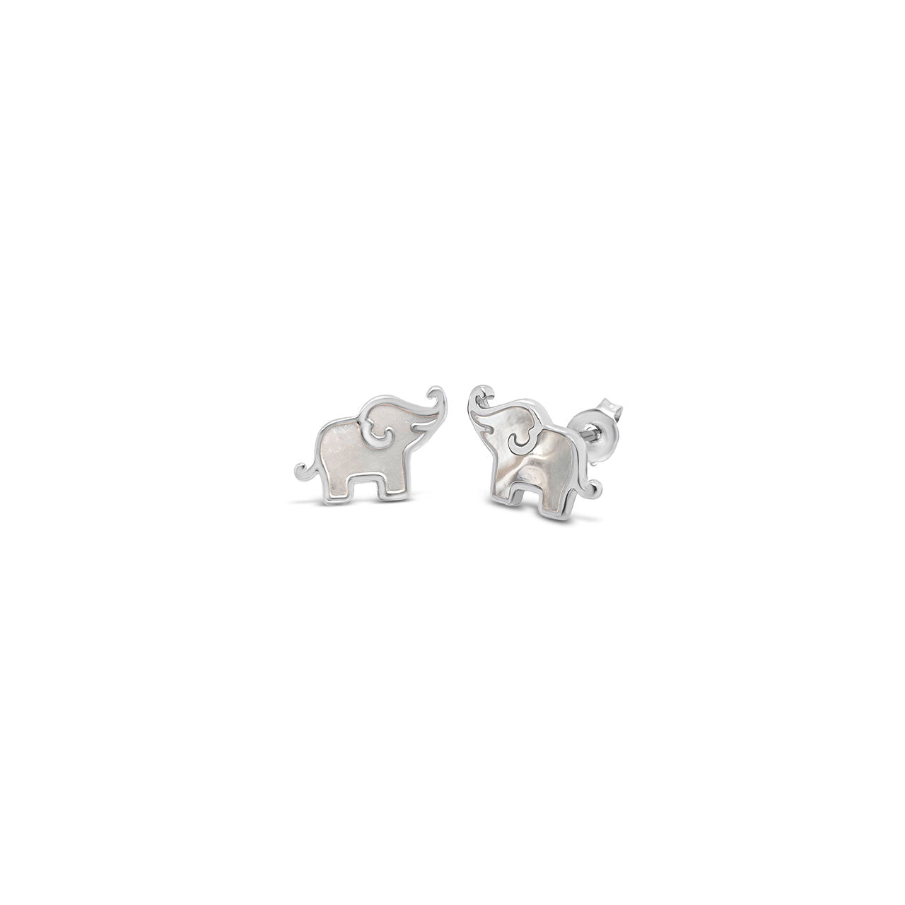 Sterling Silver Elephant Stud Earrings