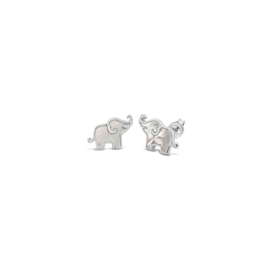 Sterling Silver Elephant Stud Earrings