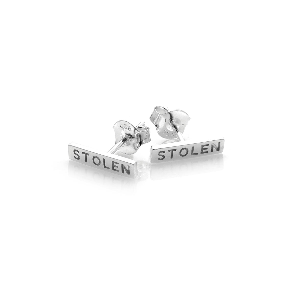 Tiny Stolen Bar Earrings