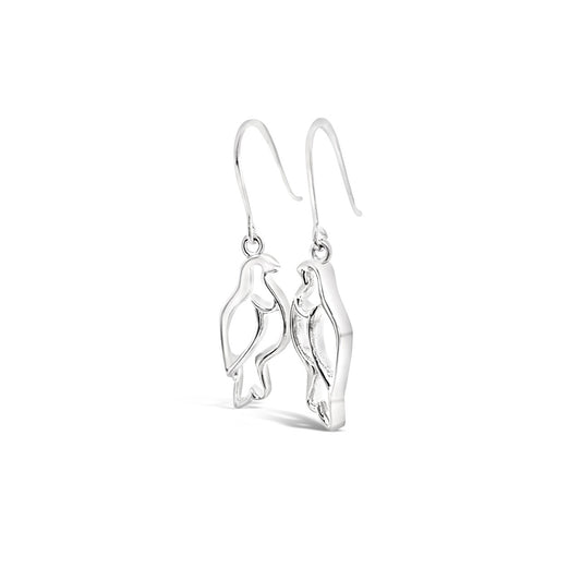 Sterling Silver Kereru (Wood Pigeon) Drop Earrings