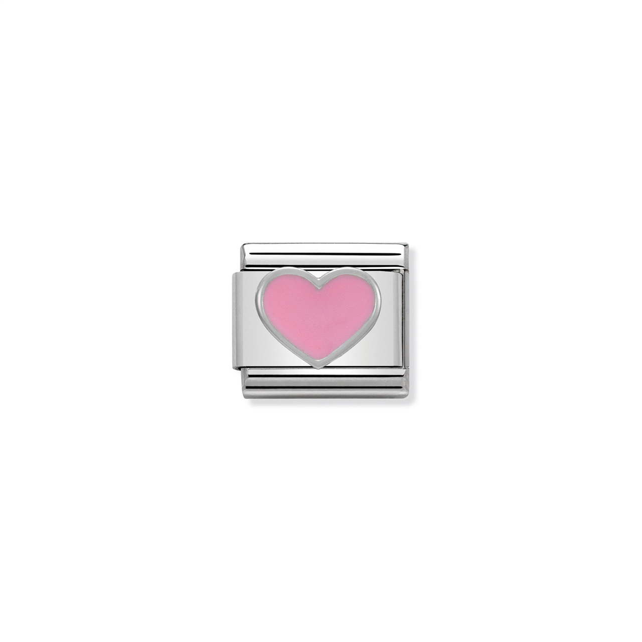 Composable Classic Link 330202/18 Pink Heart in Silver & Enamel