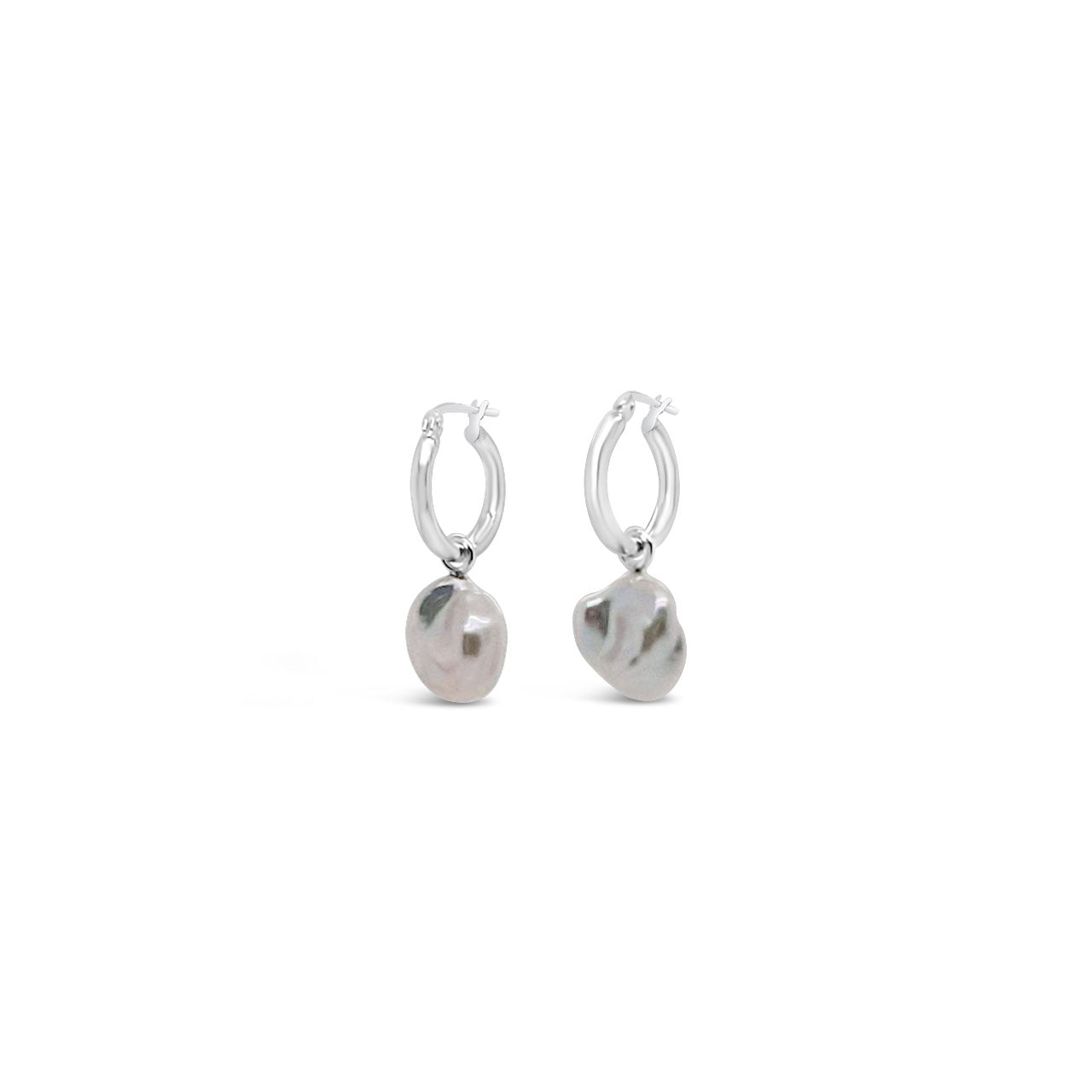 White Keshi Fresh Water Pearl Drops Earring