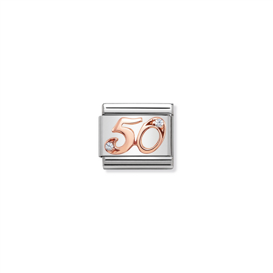 Composable Classic Link 430315/50 Number 50 in Rose Gold & CZ