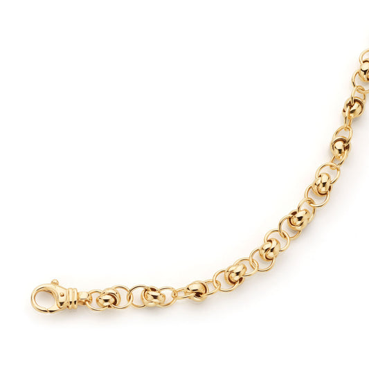 9k Yellow Gold Small Knot Belcher Bracelet