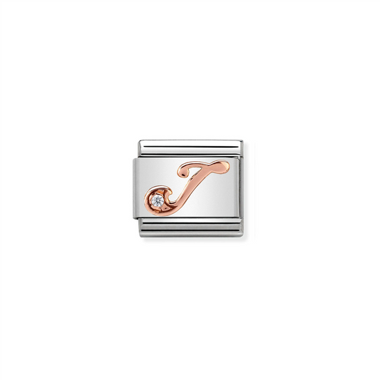 Composable Classic Link 430310/10 Letter J in Rose Gold & CZ
