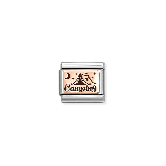 Composable Classic Link 430111/21 Camping 9K Rose Gold And Black Enamel