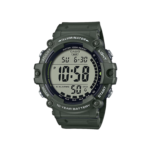 Casio Green Large Display Digital Illuminator Watch - AE1500WHX-3A
