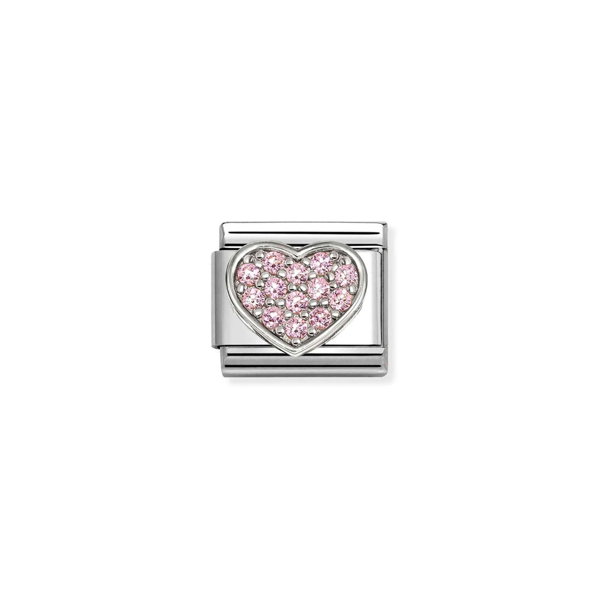 Composable Classic Link 330322/25 Pink Heart CZ In Silver