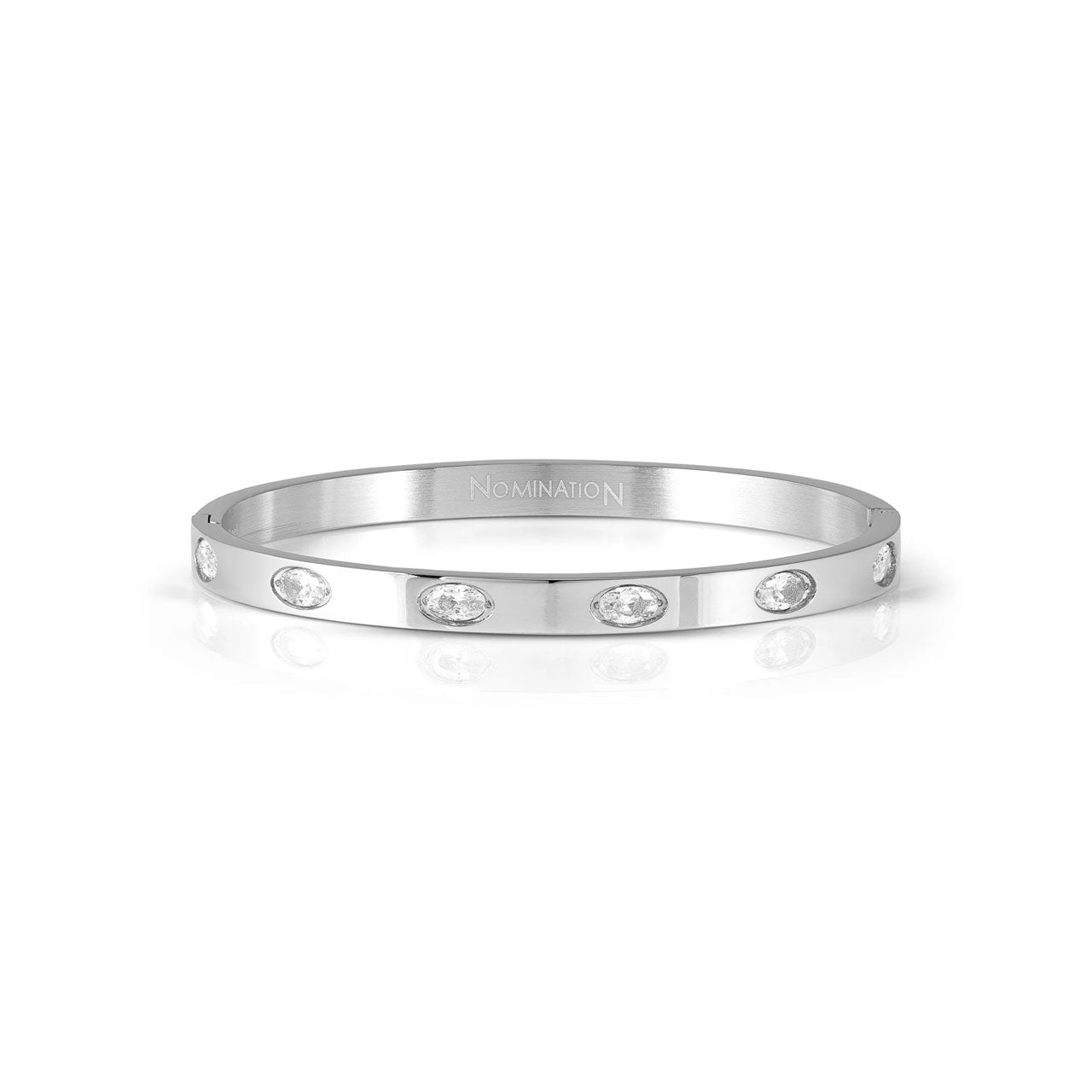 Pretty Bangles 029516/7/8/001 Stainless Steel With White CZ
