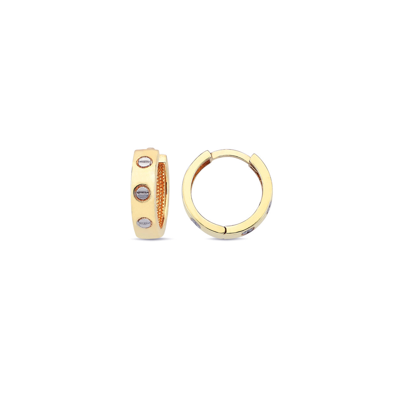 9k Yellow Gold 12mm Lock Hoop Earrings
