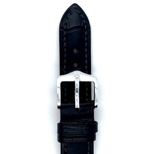 Duke - 16mm Black Medium Leather Watch Strap