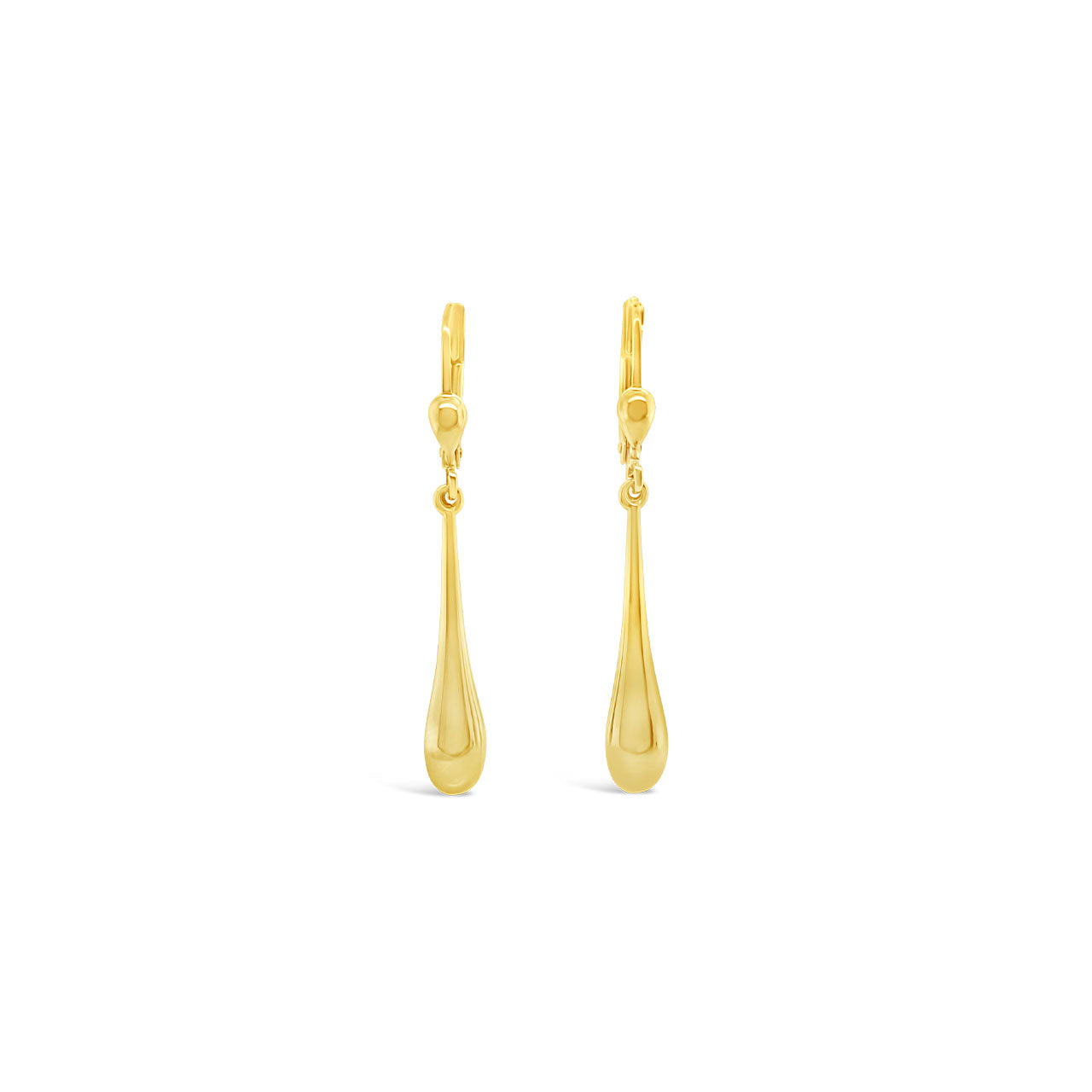 9k Yellow Gold Tear Drop Hollow Safety Hook Earrings