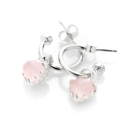 Love Anchor Earrings - Rose Quartz