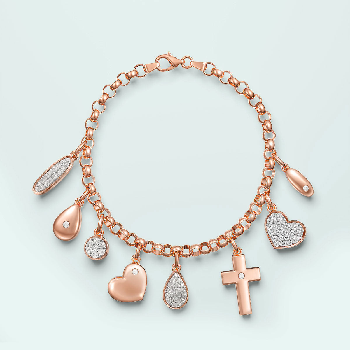 9k Rose Gold The Collette Diamond Charm