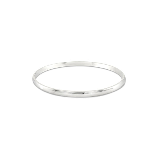 Sterling Silver Half Round 6 3/4" Golf Style Bangle