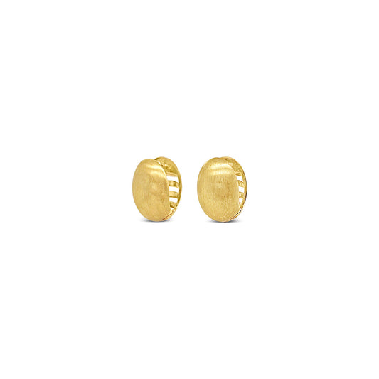 Sterling Silver Yellow Gold Plated Oval Huggie Earrings