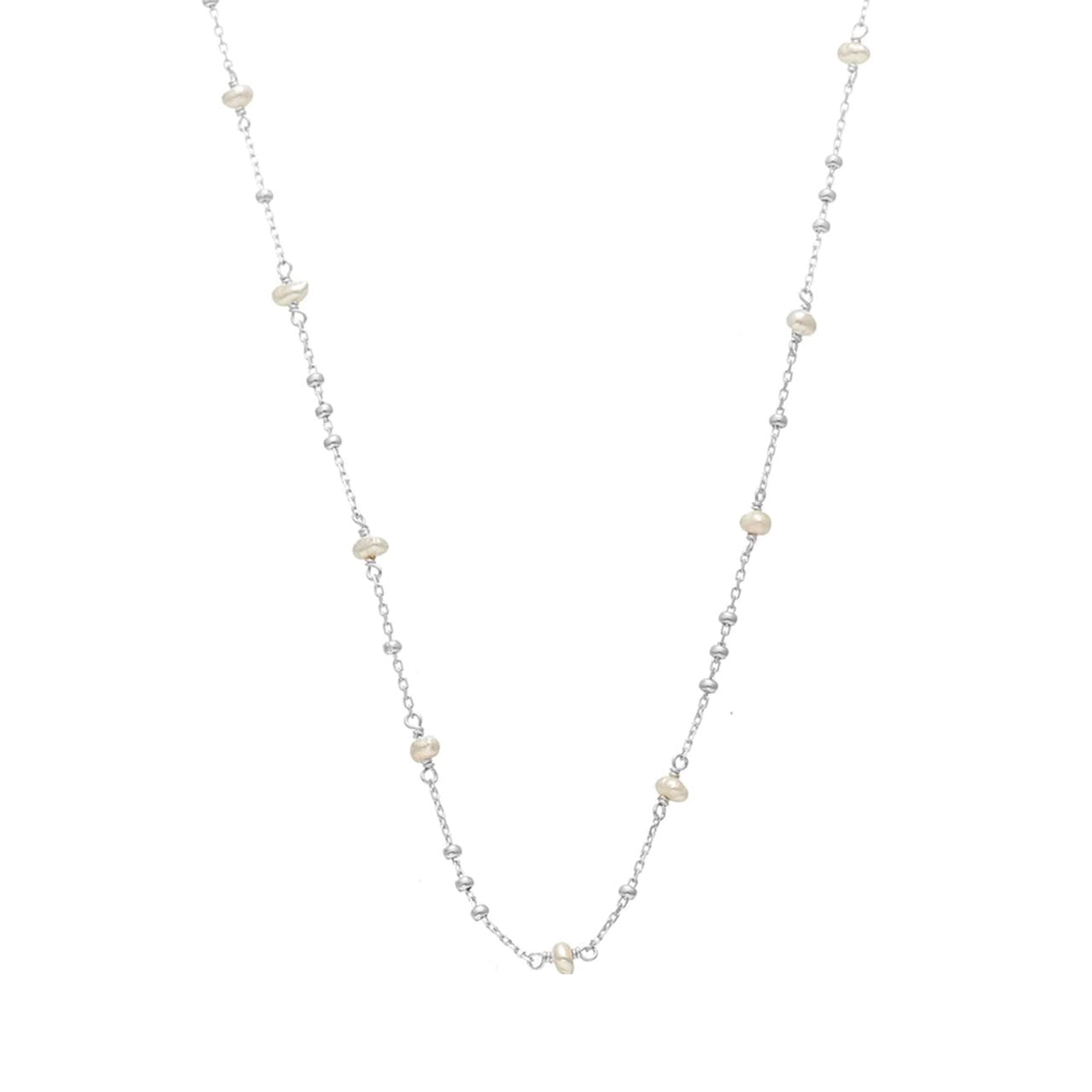 Dotty Necklace Pearl + Silver