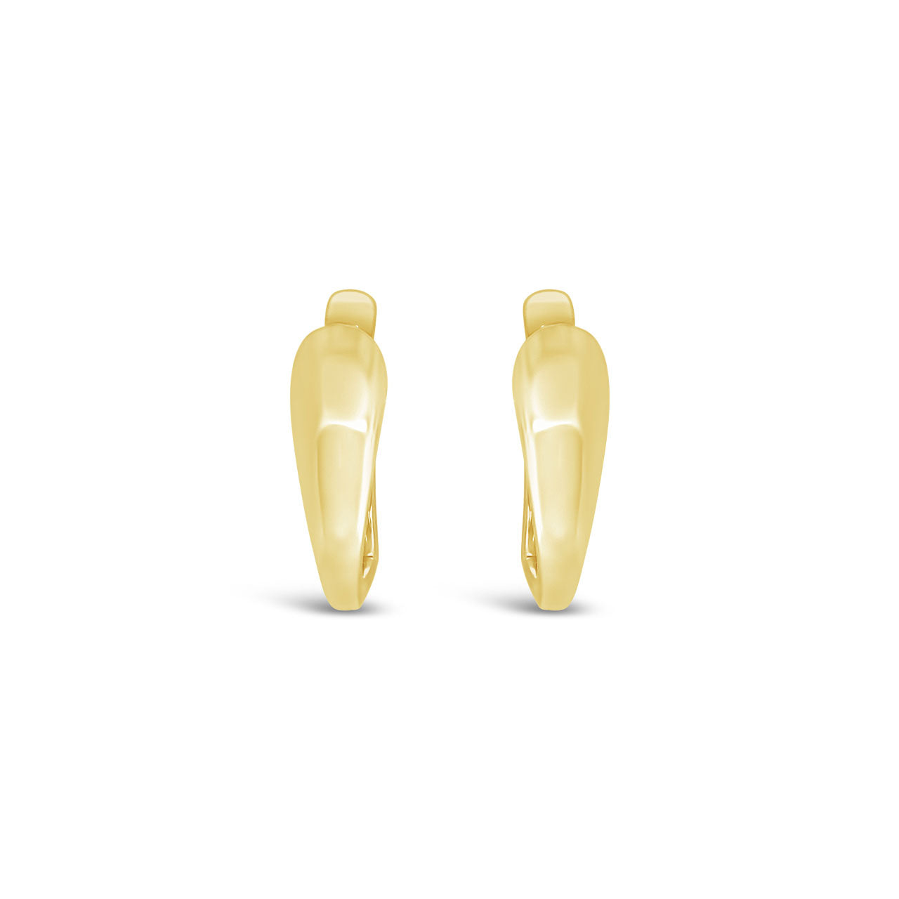 9k Yellow Gold Solid Tapered Hoop Earrings