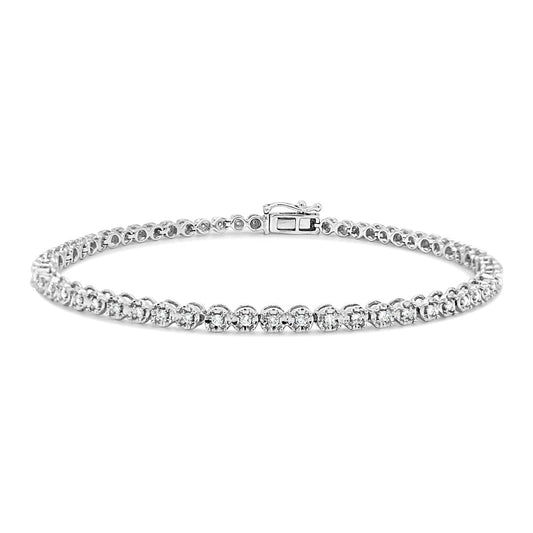 9k White Gold 0.48ct Diamond Tennis Bracelet