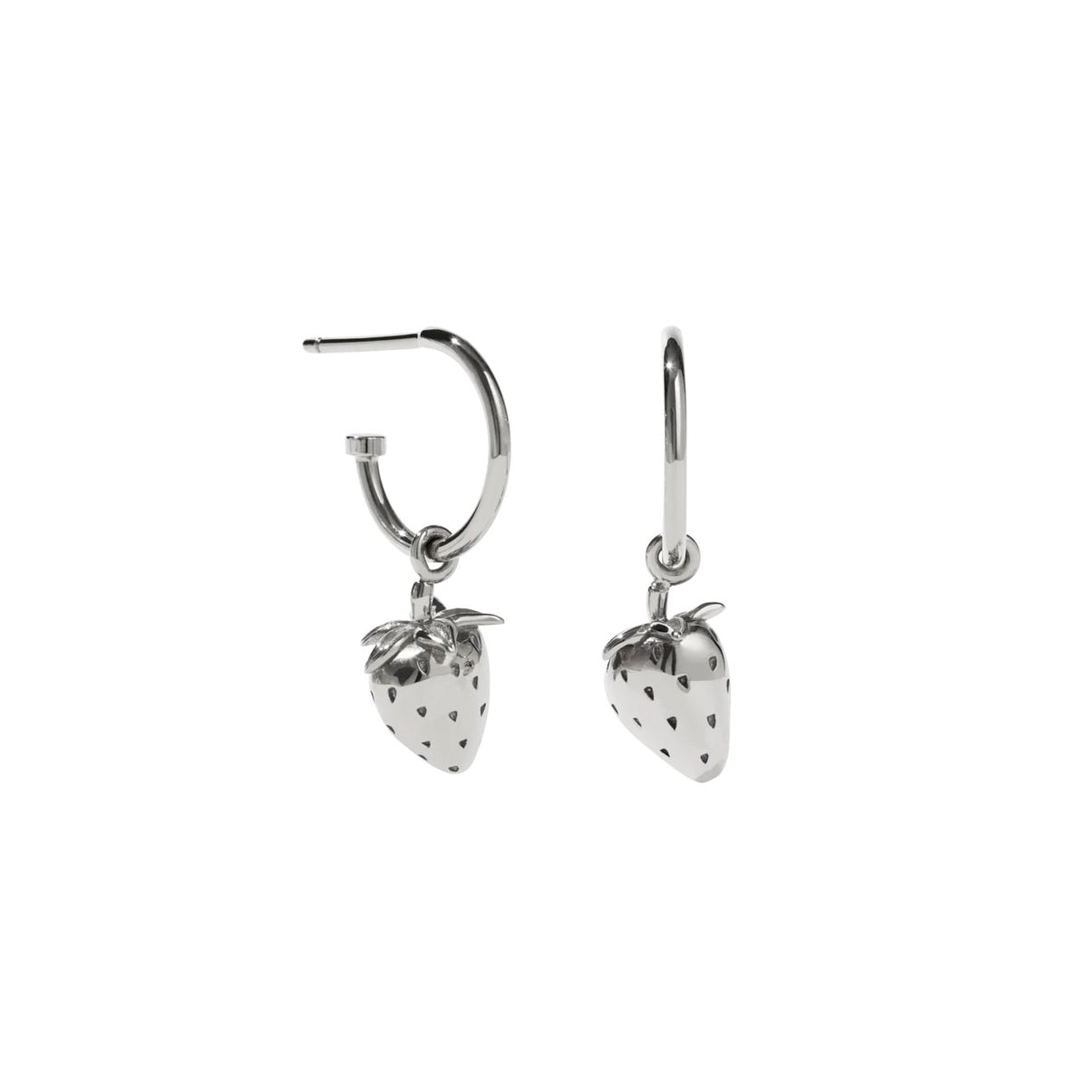 Sterling Silver Strawberry Signature Hoop Earrings