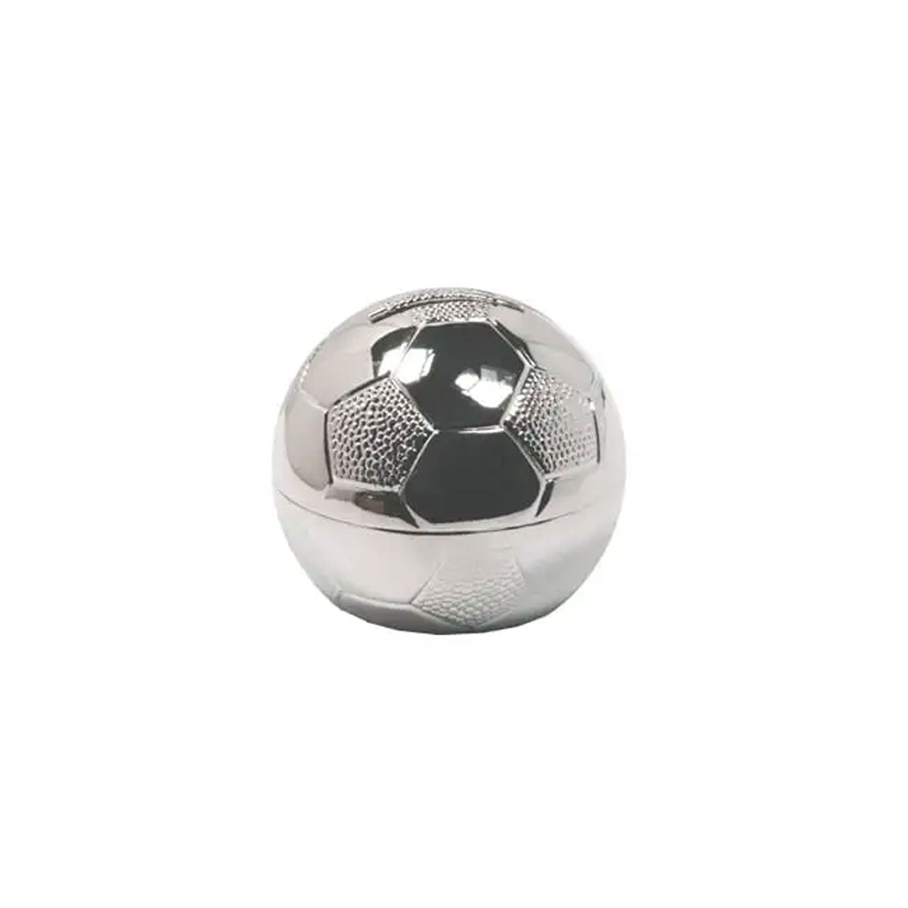 Silver plated Soccer Ball money box.