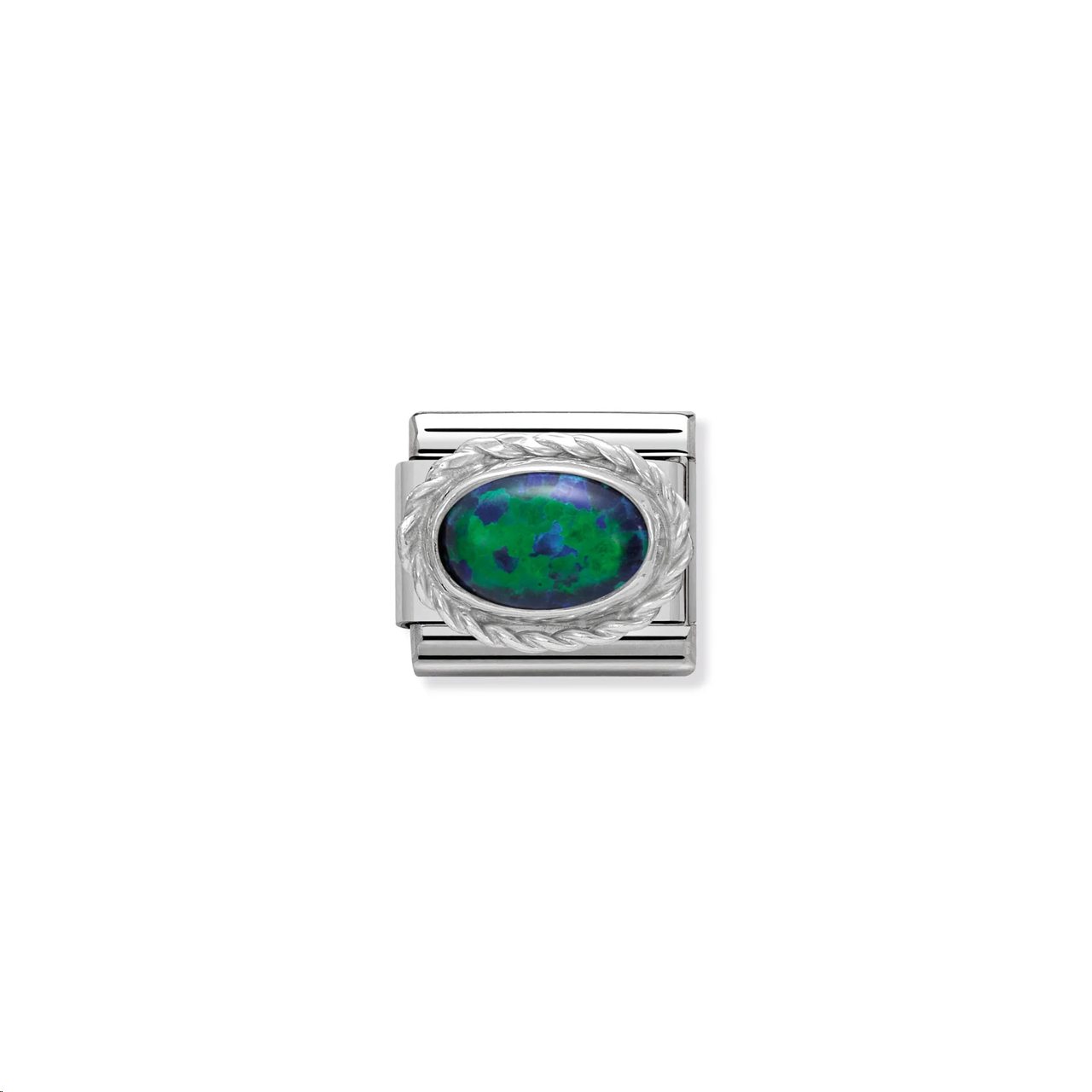 Composable Classic Link 330503/26 Green Opal in Heart In 925 Silver