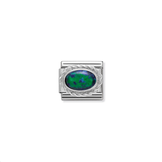 Composable Classic Link 330503/26 Green Opal in Heart In 925 Silver
