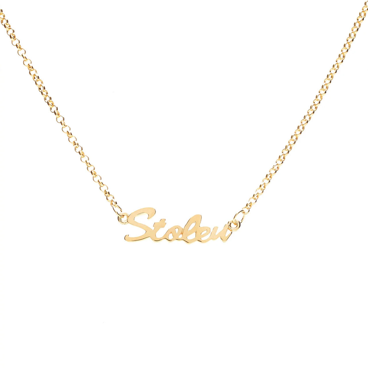 Stolen Script Necklace - Gold Plated