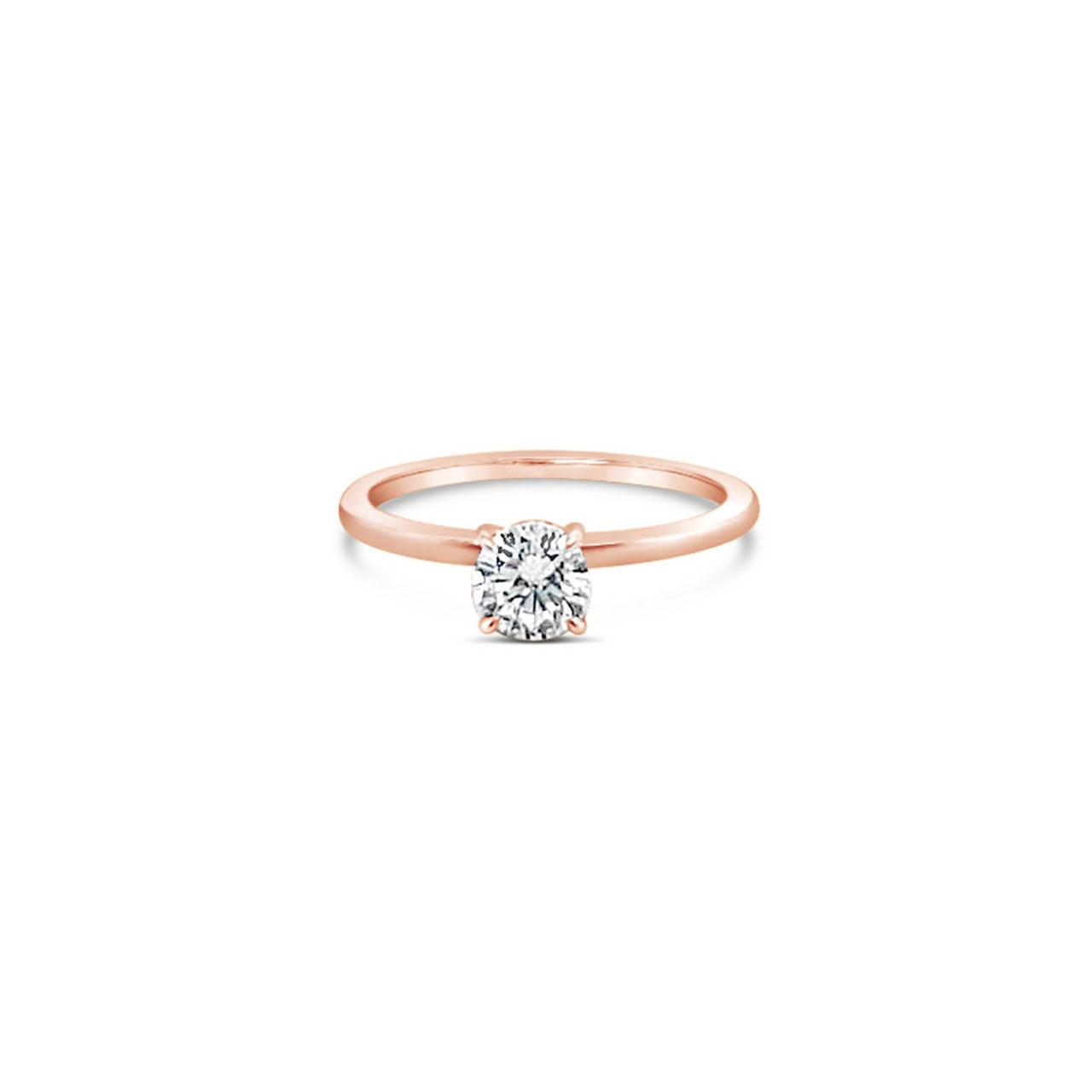 9k Rose & White Gold 4 Claw Diamond Solitaire Ring - Jamies Jewellers