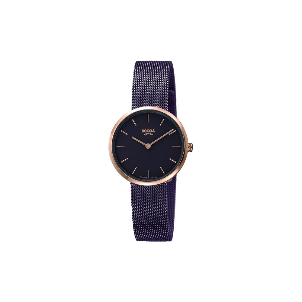 3279-06 - Ladies Rose Gold / Black Mesh Watch