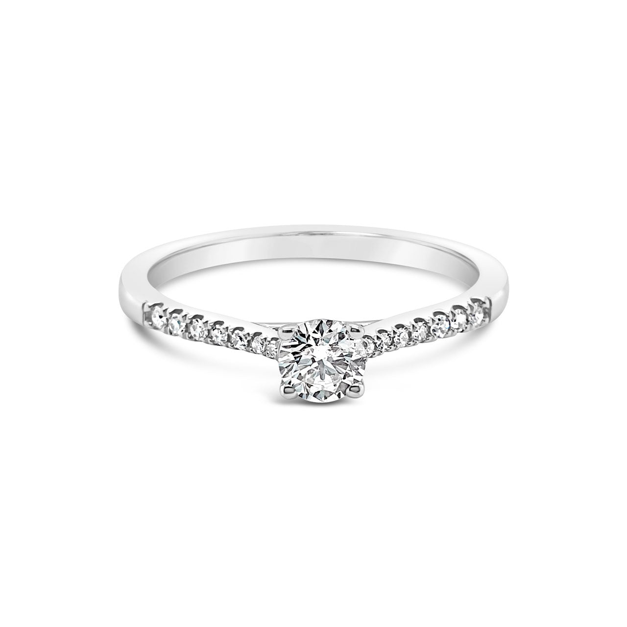 9k White Gold 4 Claw Diamond Solitaire Ring