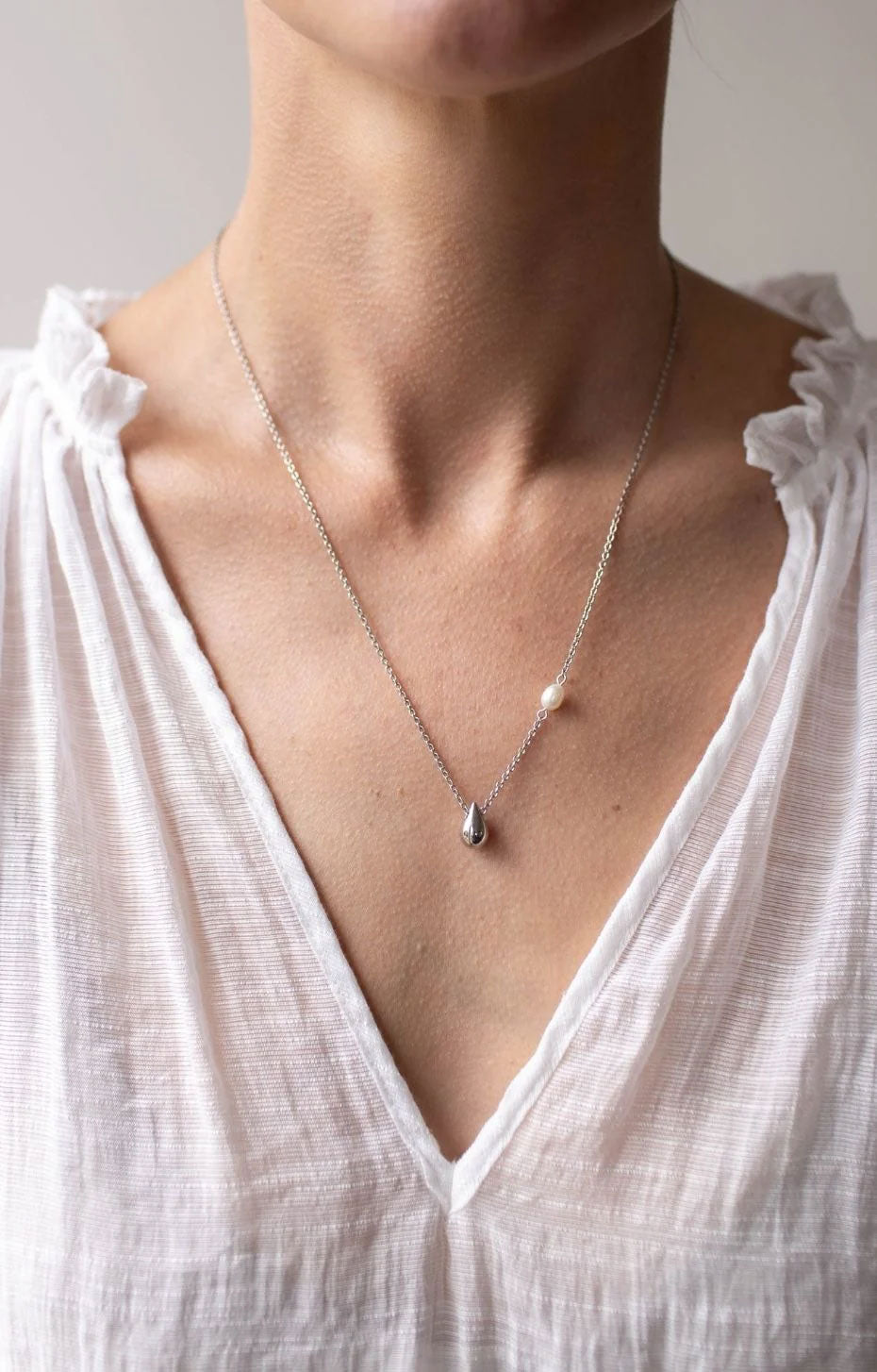 Sterling Silver Drop In The Ocean Moon Glow Pendant