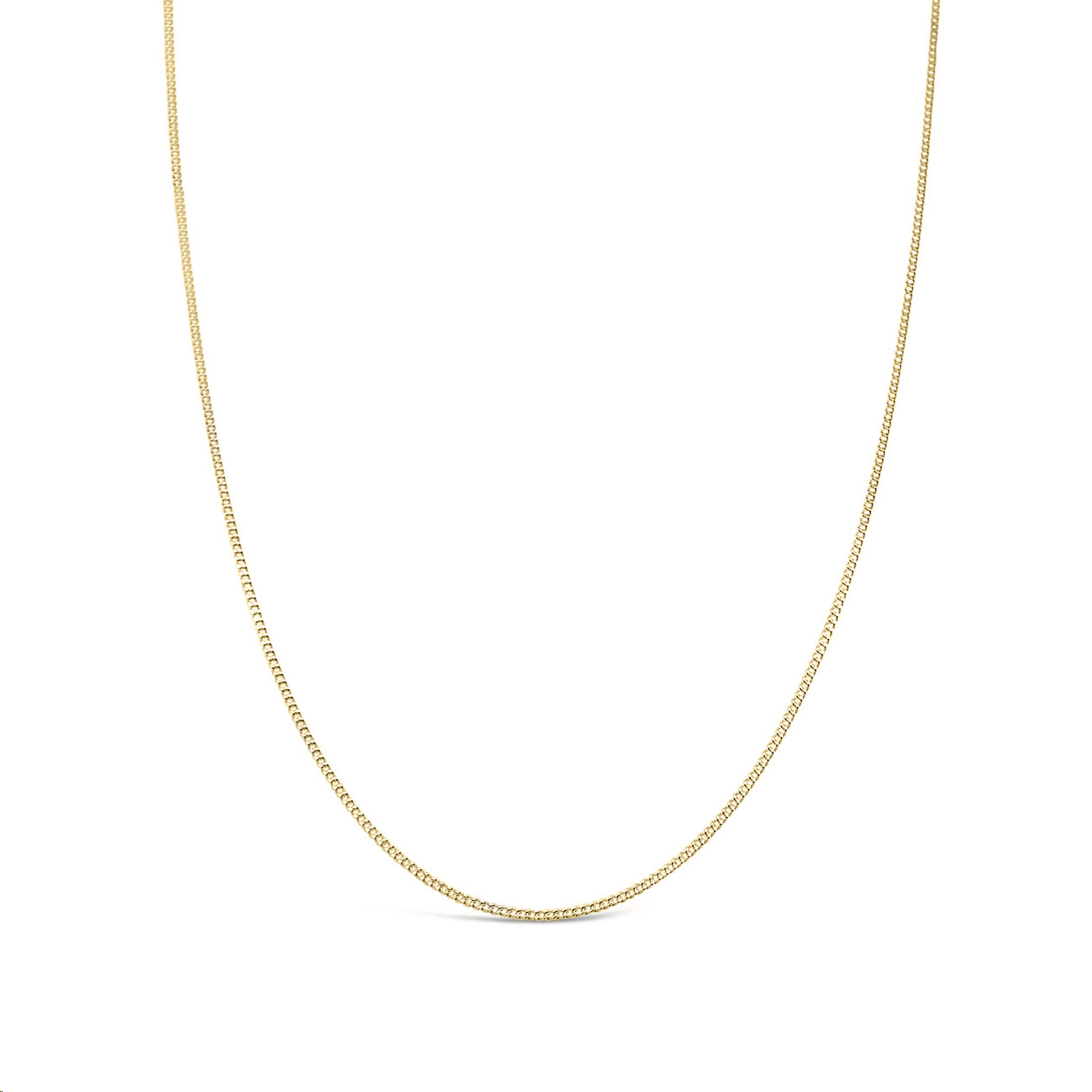 45cm Yellow Gold Plated V300 Diamond Cut Curb Chain