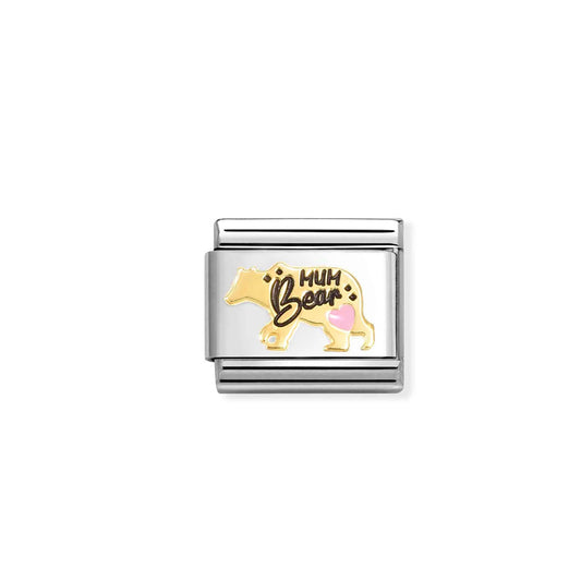 Composable Classic Link, Gold Mum Bear, Pink