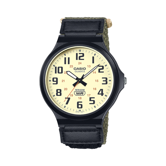 Casio Analogue Vintage Cream Dial Watch - MW240B-3B