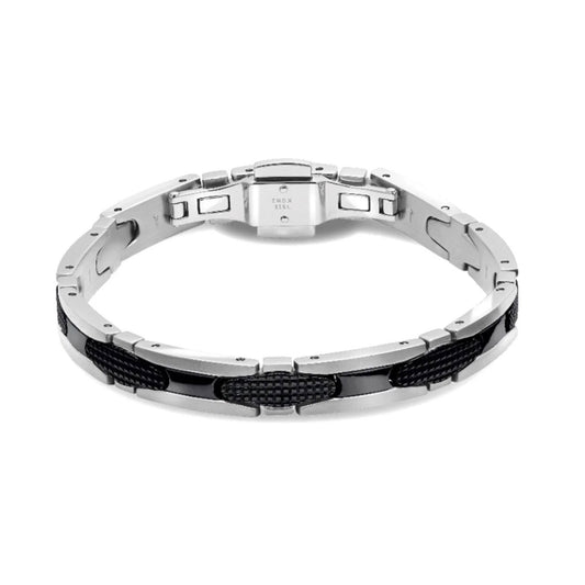 Gatsby 8mm Bi-Colour IP Black Plated Steel Bracelet