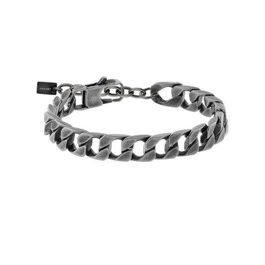 Stainless Steel Forge Mens Stainless Steel Cuban Link Bracelet